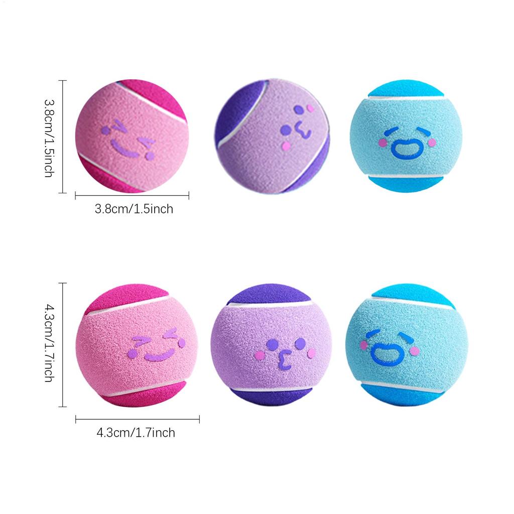 6 ks tenisových míčků pro psy, Interaktivní hračky pro psy, Odolné gumové tenisové míčky odolné proti okusování, Hračky pro štěňata na doma i ven