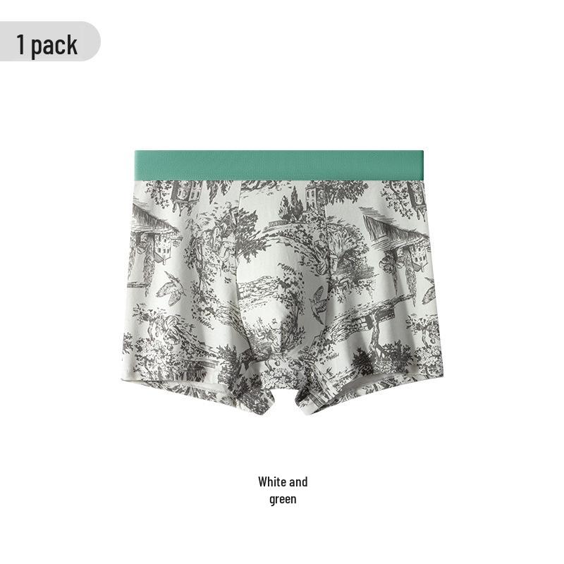 Herren Reine Baumwolle & Maulbeerseide Antibakterielle Boxershorts – Atmungsaktiv, Elastisch, Bequem Neuer Stil