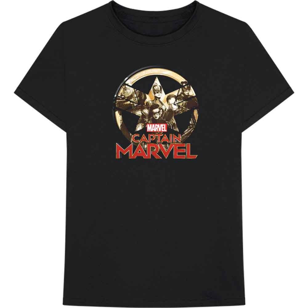 T-Shirt # S Unisex Black # Captain Marvel Star Logo 2XL
