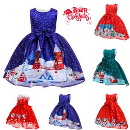 European & American Christmas Girl's Sequin Mesh Princess Dress - Long Evening & Birthday Gown