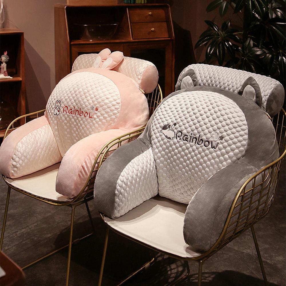 Cartoon Bed Reading Pillow Backrest Cushions with Arms Lumbar Cushions for Watching TV, Sitting In Bed, Reading