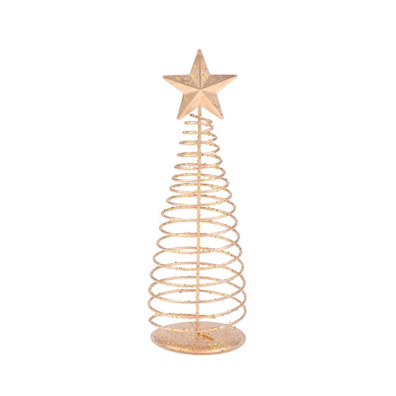 Albero di Natale Decorazione Dorata in Ferro Ornamento Festivo da Tavolo Decorazione per la Casa delle Feste Statuetta Albero di Natale Decorazione per Festa di Natale