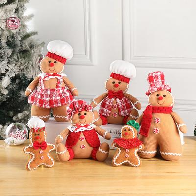 Christmas Gingerbread Man Stuffed Toy Xmas Decoration Plush Doll Gifts