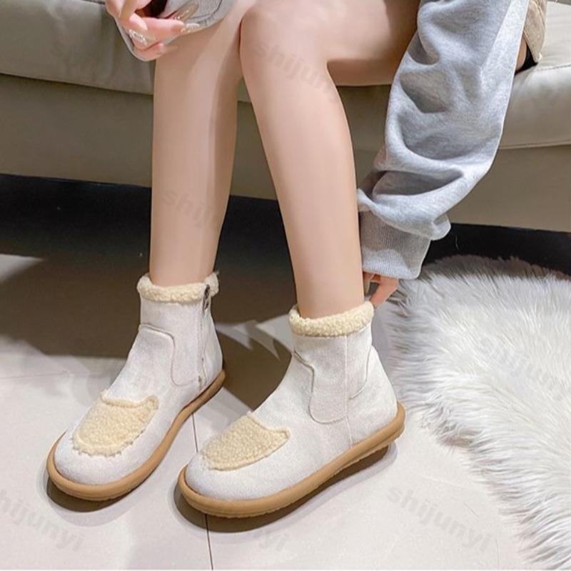 Fashion 2025 Winter New Retro Fashion Casual Warm Plush Snow Boots for Women Soft Sole Comfortable Versatile Non Slip Short Cotton Shoes