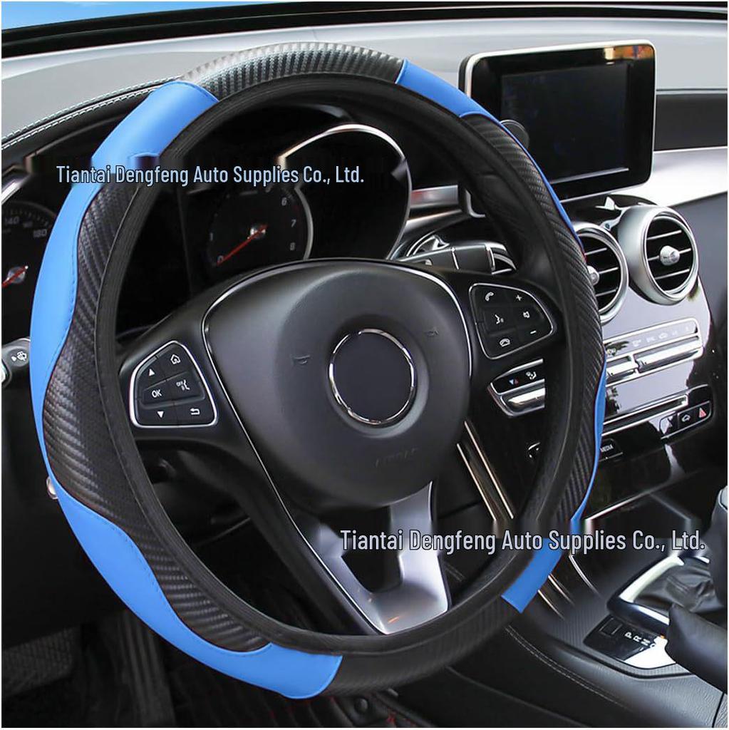 Universal Four-Season Faux Carbon Fiber Steering Wheel Cover for SUVs and Sedans
