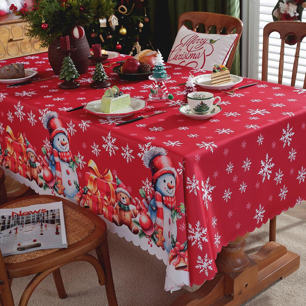 New Christmas Table Cloth Printed Rectangular Home Living Room Table Cloth Festive Party Atmosphere Beautification Decoration