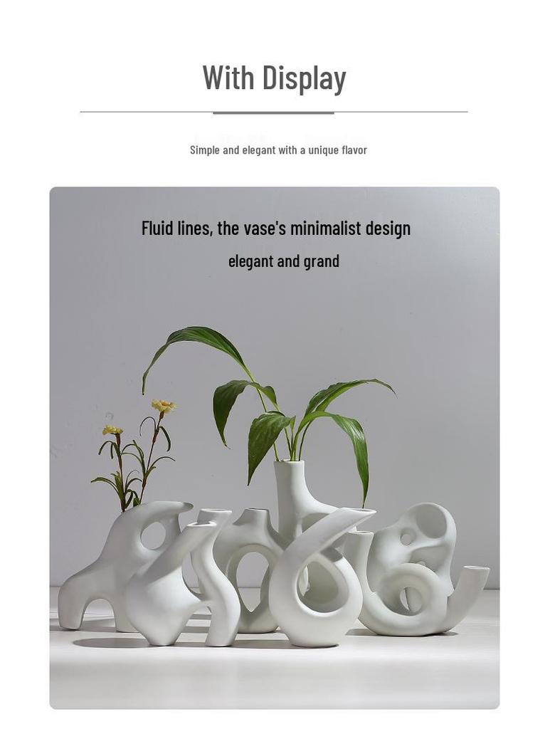 Nordic Style Ceramic Vase for Dried Flower Arrangements - Ideal for Hydroponic and Living Room Decor