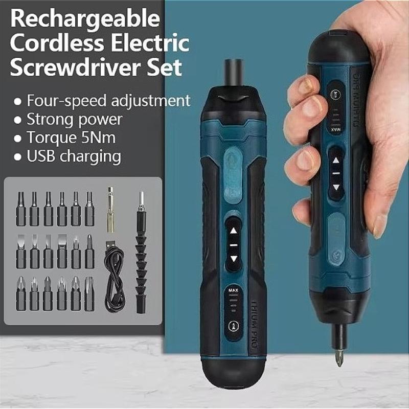 1300MAH Rechargeable Cordless Electric Screwdriver Set 3.6V Power Screwdrivers Drill 4 Torque Screw Driver Household Repair Tool