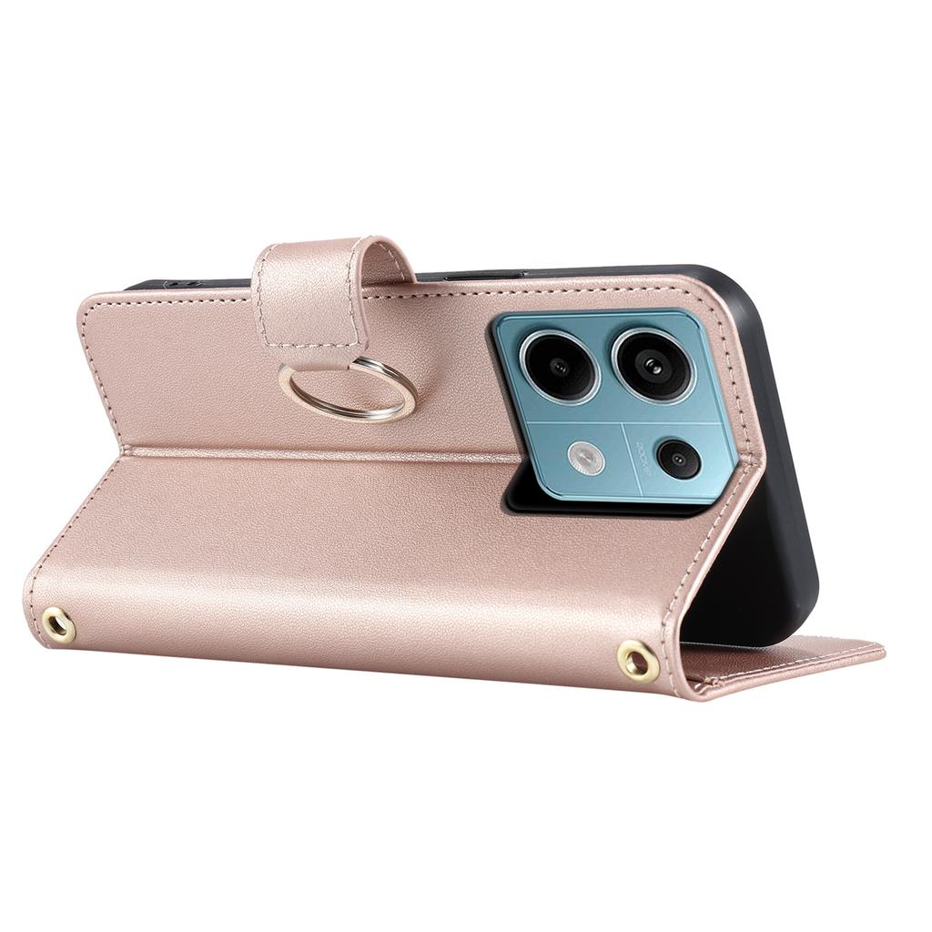 For Xiaomi Redmi Note 13 5G Crossbody Leather Case Ring Buckle Wallet Stand Rhombus Mobile Cover