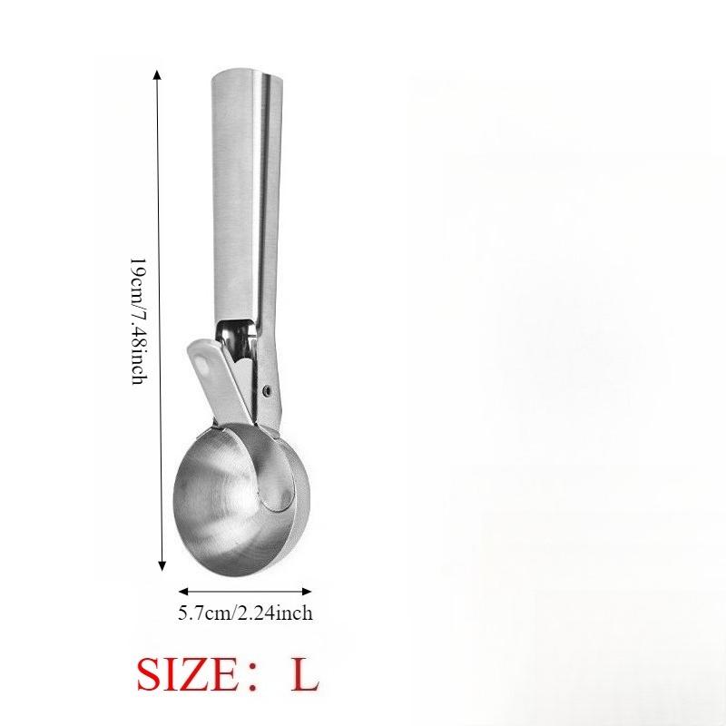 Cuillère à Glace en Acier Inoxydable Manche Ergonomique Antirouille Pour Glace Sorbet Dessert Glacé Cuisine Maison Usage Commercial Fête