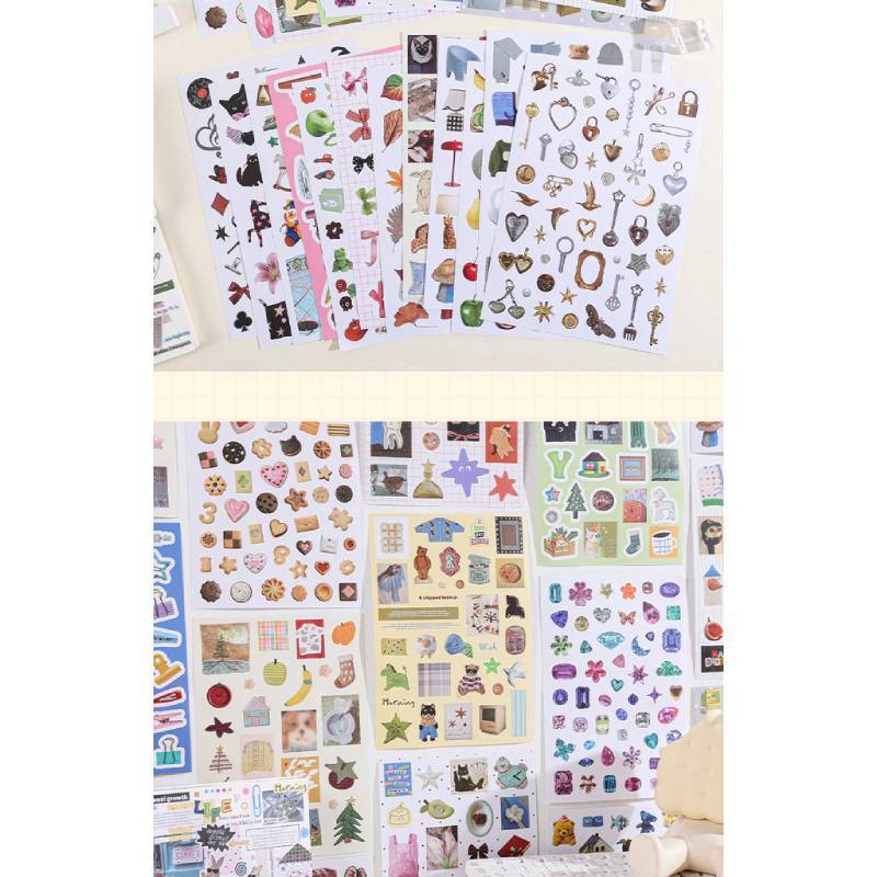 Livro de Adesivos Com Desenhos Fofos de Desenho Animado Para Diários de Estudante e Decoração DIY