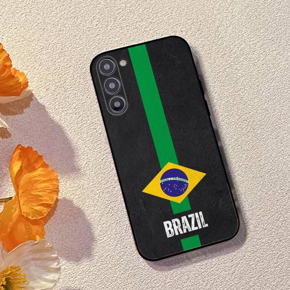 Brazil Flag Support Phone Case Black Silicone Soft For Samsung Galaxy A73,A72,A71,A70,A53,A52,A51