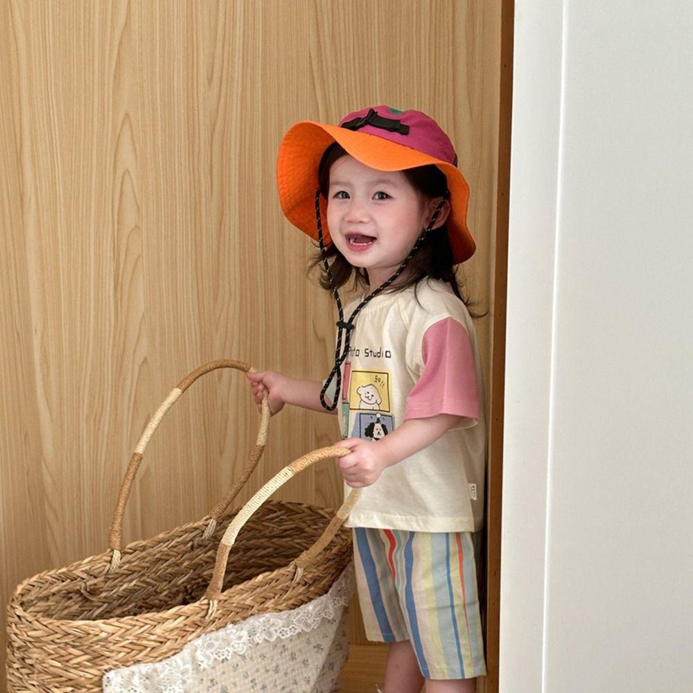 Baby Children Bucket Cap Quick-dry Fisherman Caps New Sunscreen Hat  3-7 Years