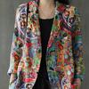 Autumn and Winter New Product Retro Printing Loose Retro Small Suit