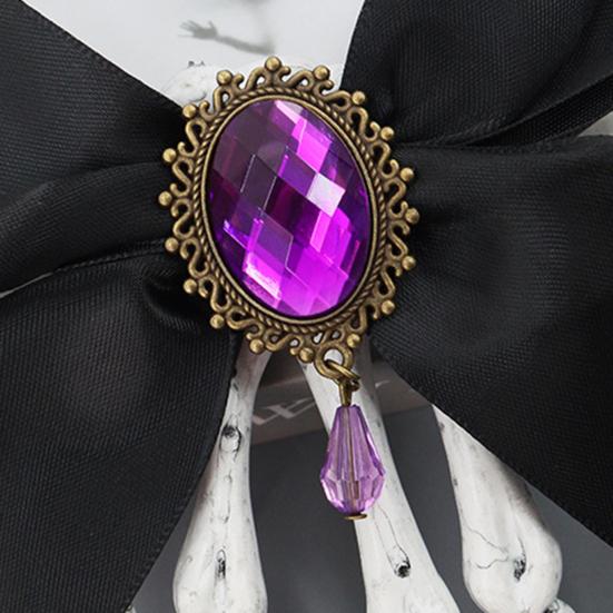 Halloween Skeleton Hand Hair Clips with Bowknot Faux Crystal Hand Bone Hairpin Gothic Skull Claw Hair Accessories for Girls Party Cosplay