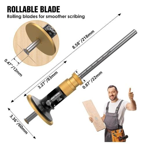 Buerjia Wheel Marker Gauge, Woodworking Dovetail Scribing Gauge, Scriber Marker Tool, Essential Tool for Woodworking Projects