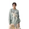 CTB Retro Sweter z Gwiazdą Piwną i Rozgwiazdą - Unisex Luźny Krój z Haftem Muszli na Jesień/Zimę