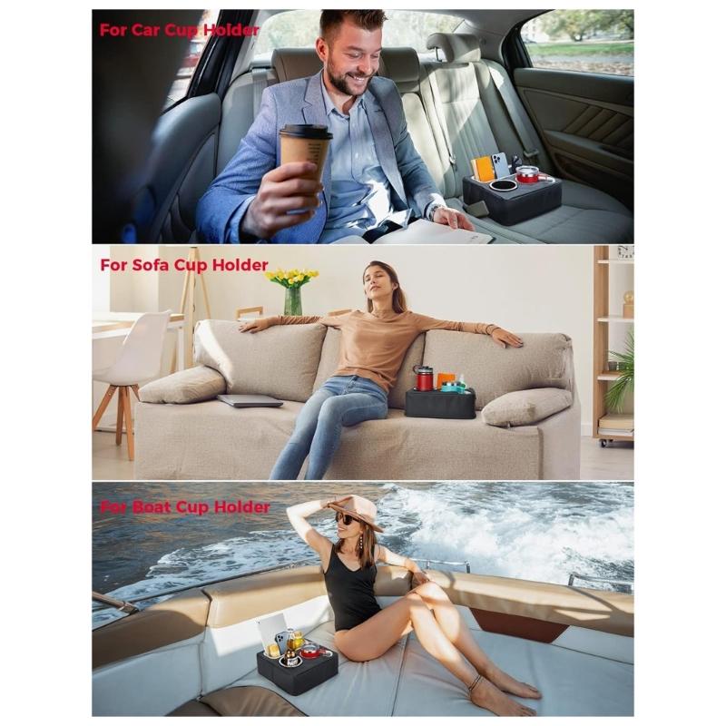 Car Cup Holder Couch Tray Bedroom Tray Auto Backseat Storage Organizer Backseat Organzier for Car Sofa Bed