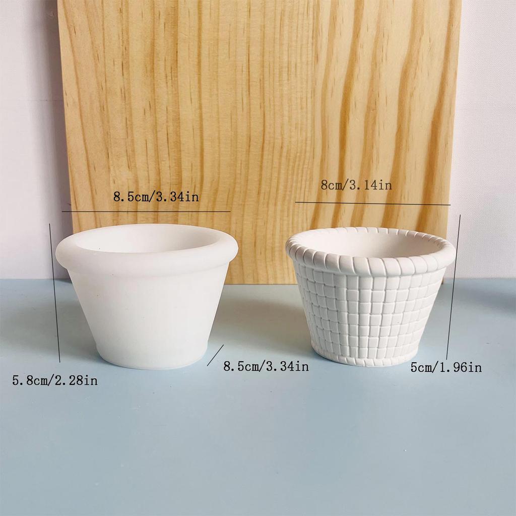 Versatile Silicone Mold for Candle Holders and Floral Baskets Handmade Projects Plaster Gypsum Flowerpot Making Mould