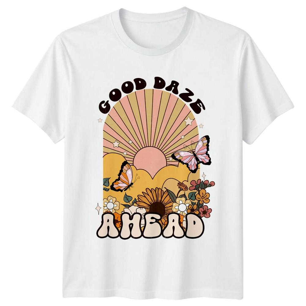 Good Daze Ahead TShirt Retro Butterfly Floral Graphic Tee S