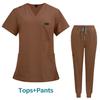Women's Short-Sleeve Scrub Suit for Surgery and Skin Management