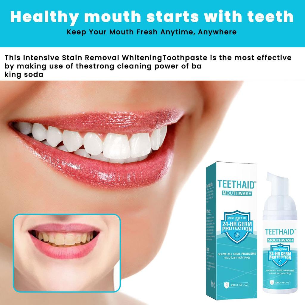 30ml Teeth Whitening Toothpaste Foam Natural Ingredients Baking For Cleaning Teeth And Improve Teeth Health