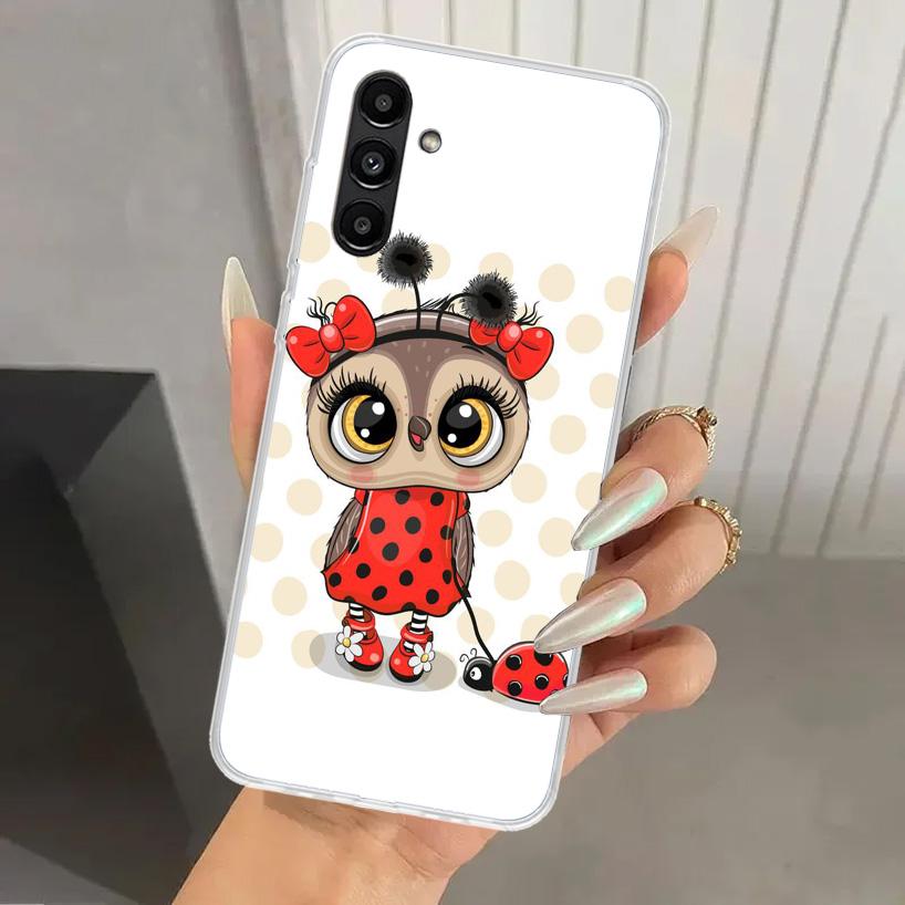 Cartoon Cute Owl LoveLy Phone Case for Samsung Galaxy A16 A26 A36 A56 A15 A25 A35 A55 A14 A24 A34 A54 A13 A23 A33 A53 A05S A04S