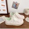 Little White Shoes Women's 2025 Autumn New Women's Shoes Mesh Breathable with Skirts Versatile Niche Casual Moral Training Board Shoes