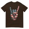 Retro Merica Rock Sign 4th Of July Vintage Usa American Flag TShirt