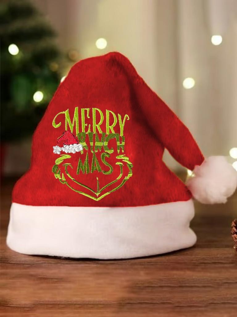 Grinch Christmas Hat With Thick Fleece For Winter Holiday Celebrations