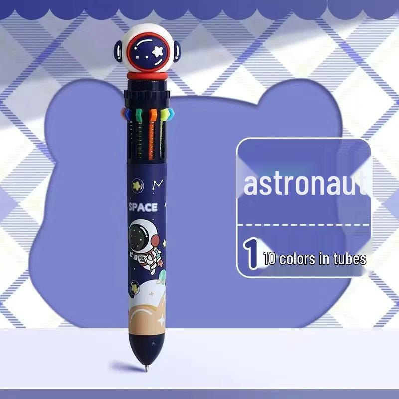 12-Color Push-Button Gel Pen Set - Multicolor Cartoon Ballpoint and Marker for Students