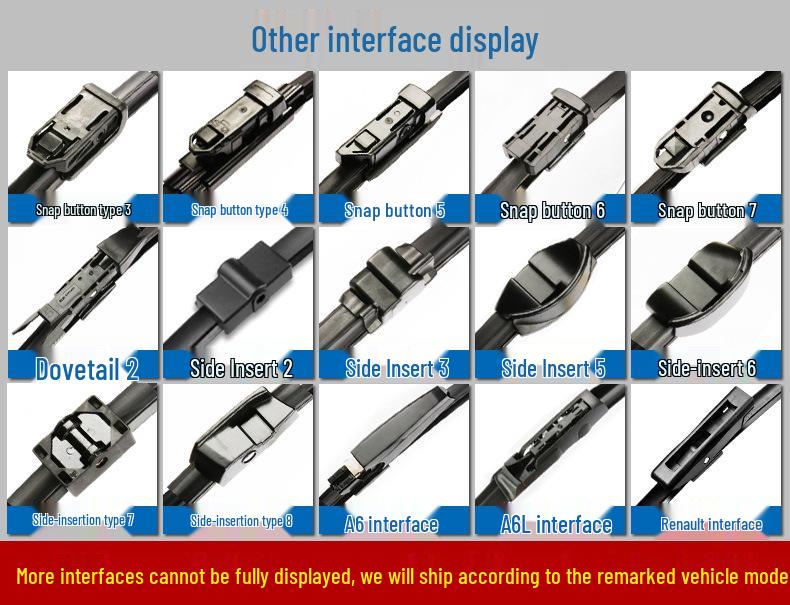 Compatible Wipers for BYD Han, Qin, Song PLUS, Dolphin, Seal, Yuan, Tang, S7, S8, F3, F0 - Boneless Design