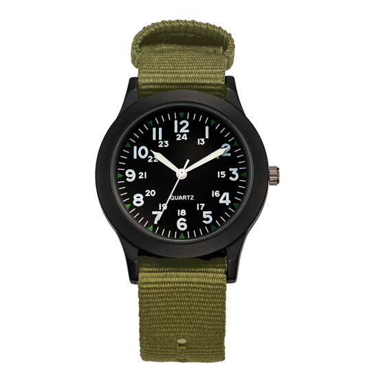 

Fashion Men Round Dial Nylon Band Outdoor Sports Business Quartz Wrist Watch зелёный