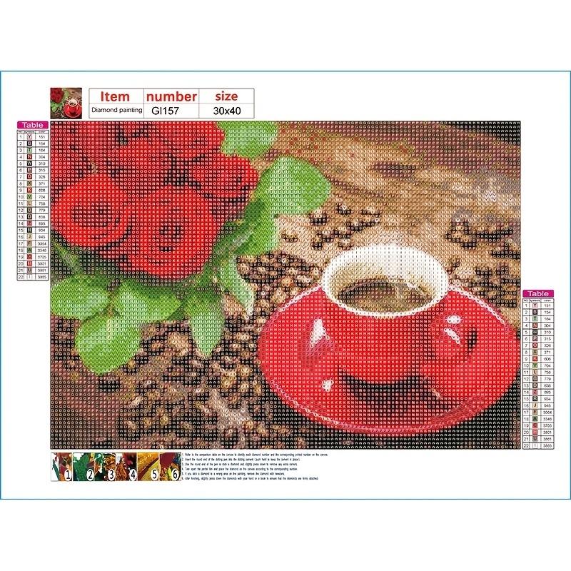 5D-Diamantgemälde zum Selbermachen, gemütliche Kaffeezeit, Kreuzstich-Set, voller Diamant-Stickerei, Mosaikkunst, Bild von Strasssteinen, Dekor, Geschenk