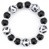 Ishiki 4A Prayer Beads, Silver Carved Dragon, 14mm Onyx Bracelet, with Paulownia Wood Box, Charm for Good Fortune, Natural Stone, B011