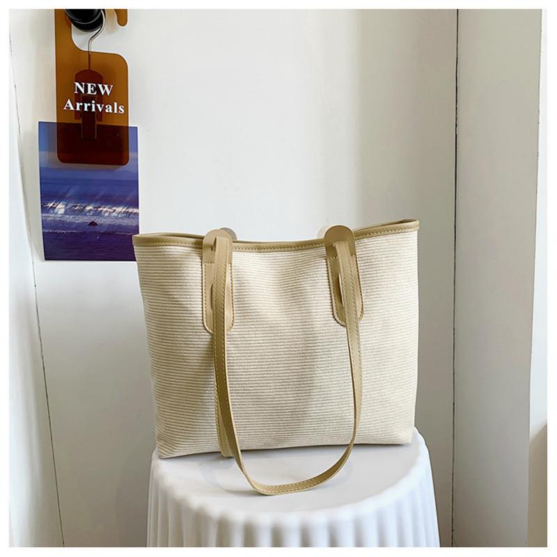 Trendy Canvas Tote Bag For Women Large Capacity Shoulder Bag 2023 Spring Fashion