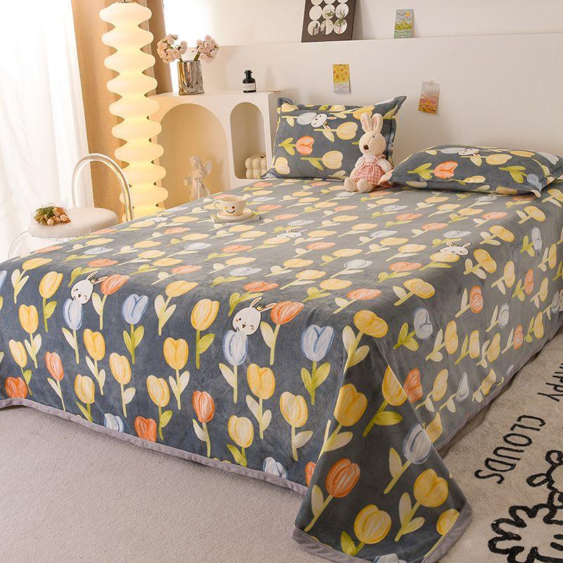 Melkevelur Laken, Vinter Pluss Velur, Fortykket, Mykt, Hudvennlig Seng, Velurteppe, Dobbeltsidig Velur, Tynt Vinter Dobbelbrukslaken