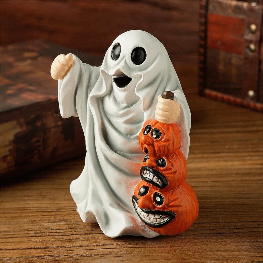 Biting Skull Halloween Resin Decoration Pumpkin Ghost Halloween Model  Indoor Dining