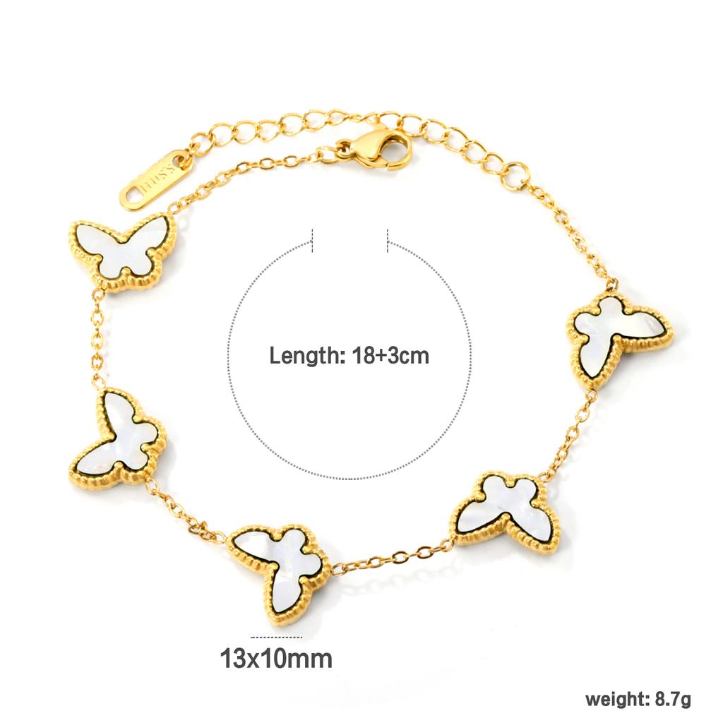Summer Butterfly Collarbone Necklace Bracelet Jewelry Set Minimalist Dainty Women Accessories