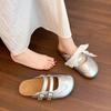 Keep it for yourself~ Retro bow brock cross-strapped bag head half slippers women wear one-pedal flat-bottomed cool slippers