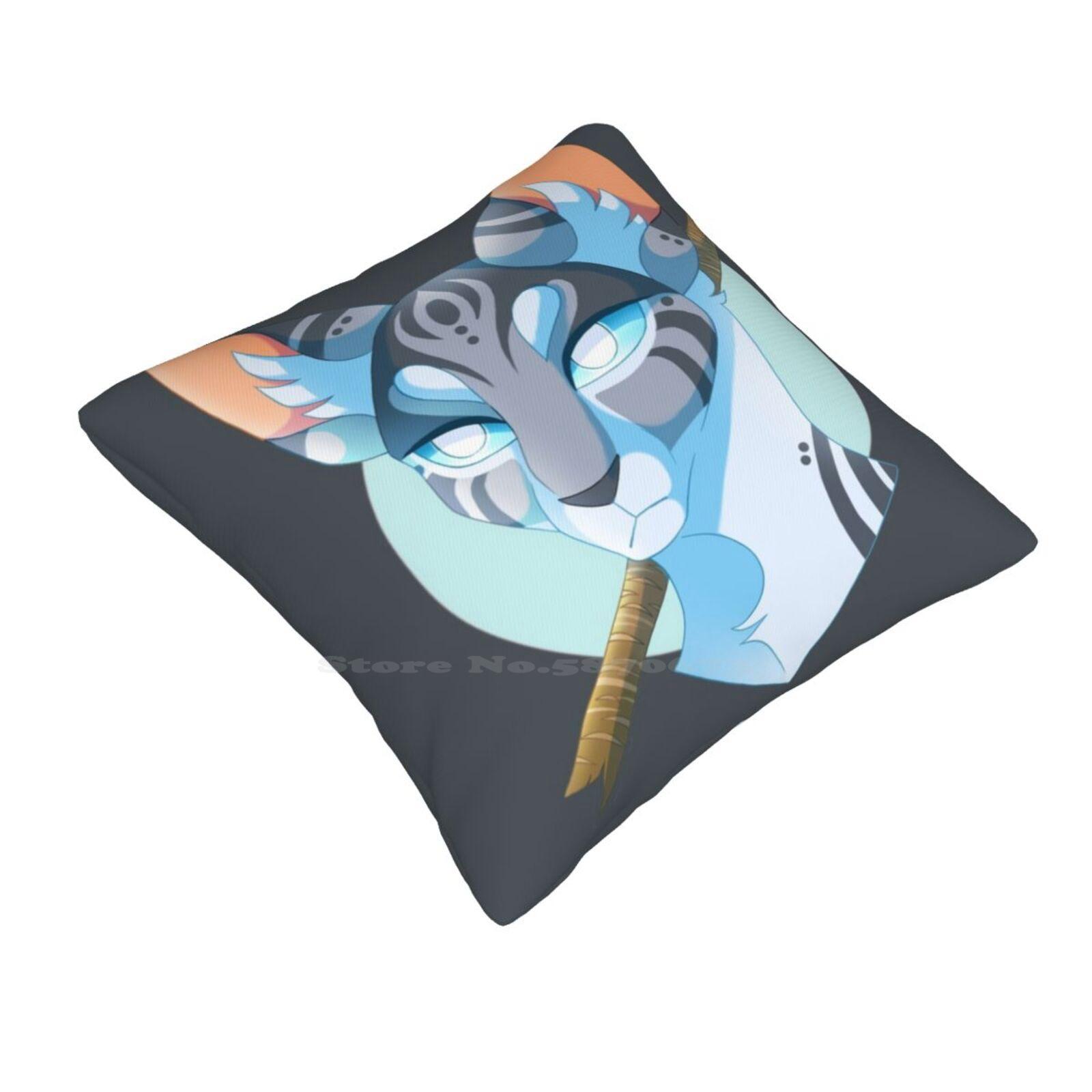 Jayfeather And Stick Bedroom Office Hug Pillowcase Warrior Cats Jayfeather Stick Blind Cat Blue Grumpy Bust Power Of Three The Peach skin 18*18(CM)-1Pcs