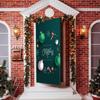 Four-Sided Stretch Christmas Door Cover - Easy Install with Festive Pattern