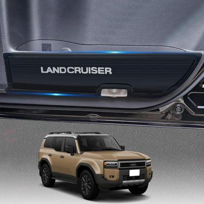 HUDIY Land Cruiser 250 Türschweller Türverkleidung Edelstahl Kratz- und Fleckenbeständig Individuelles Logo Set Schutzbleche, Abdeckungen, Stahl, Widerstandsfähig, Gravur, Schwarz, 4-teilig