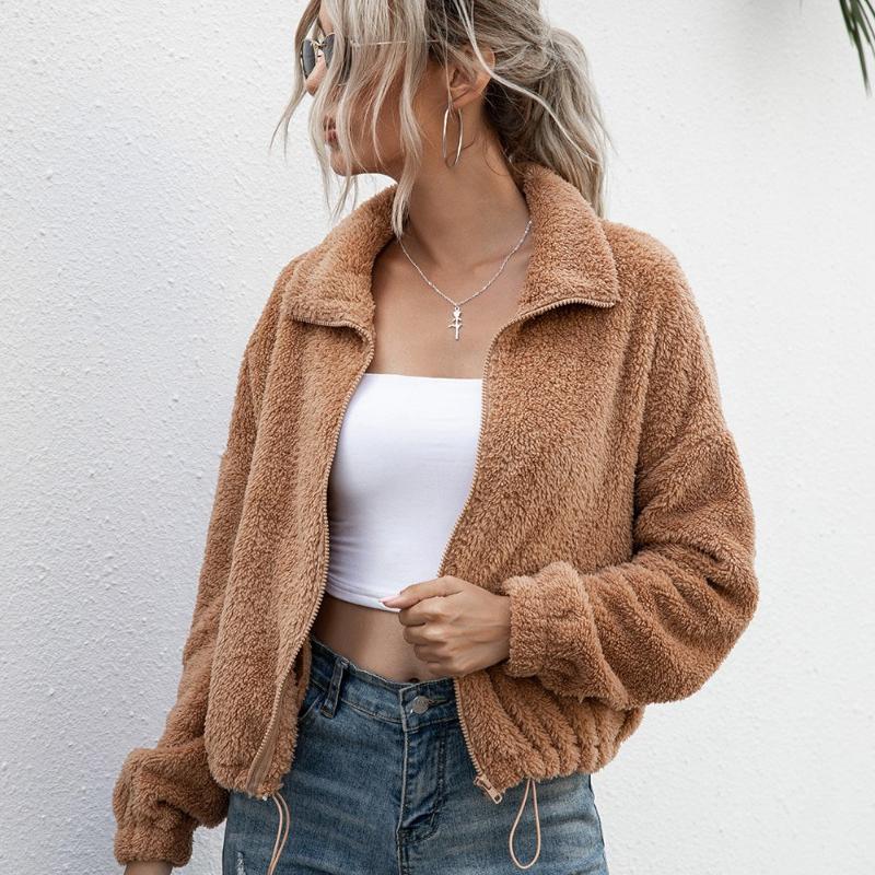 Autumn Double-sided Velvet Short Plush Jacket Tops Women Winter New Fashion Turn Down Collar Warm Women's Jackets Solid Elegant Casual Lady Coat 24901