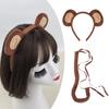 Monkey Costume Monkey Ear Headband Tail Bowtie Glove and Skirt Halloween Lemur Dress Up Outfit for Kid Halloween Cosplay