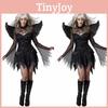 S-xxxl Women's Halloween Themed Ghost Bride Costume With Elegant Dark Angel Features