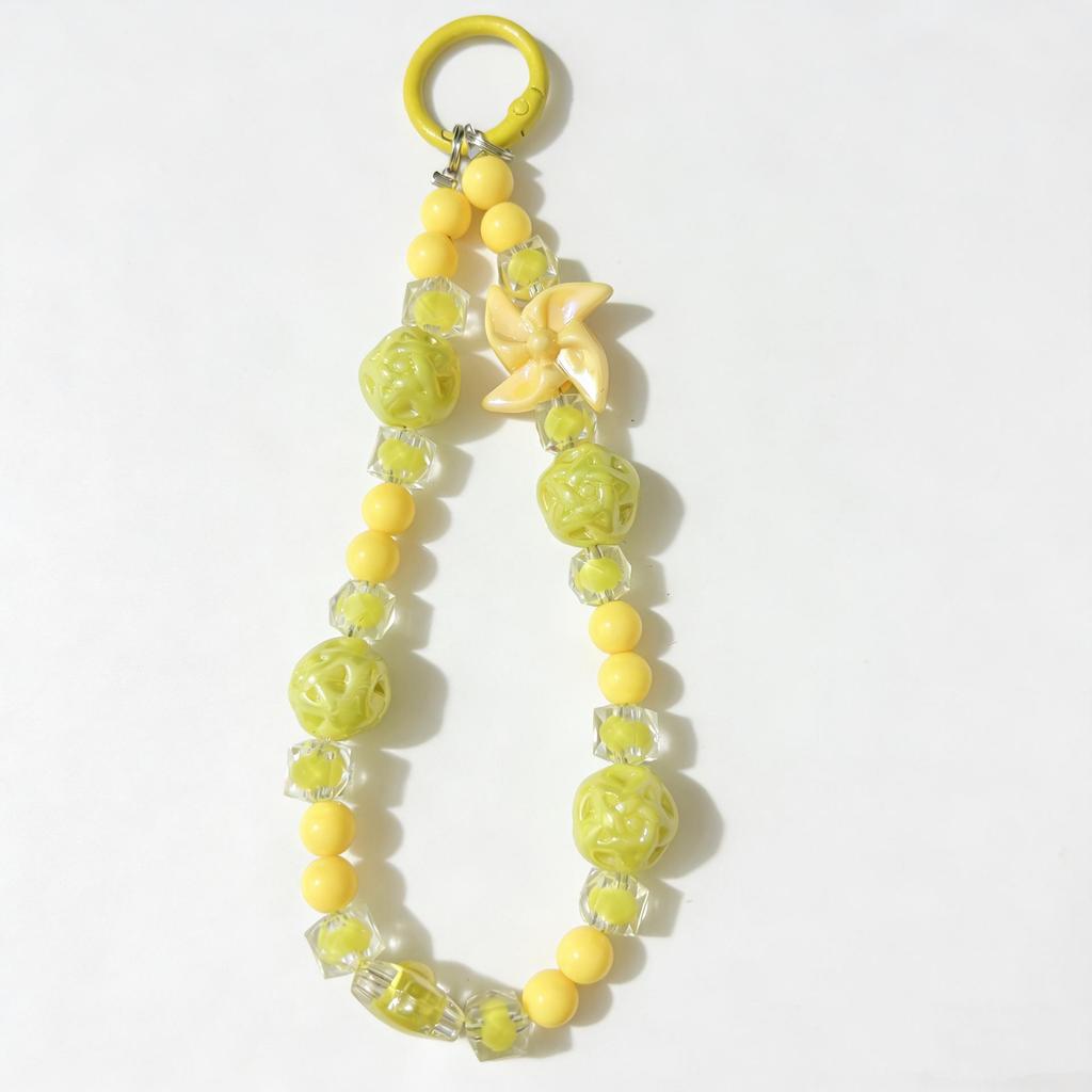 Japanese-Korean Candy Color Windmill Beaded Butterfly Phone & Key Chain