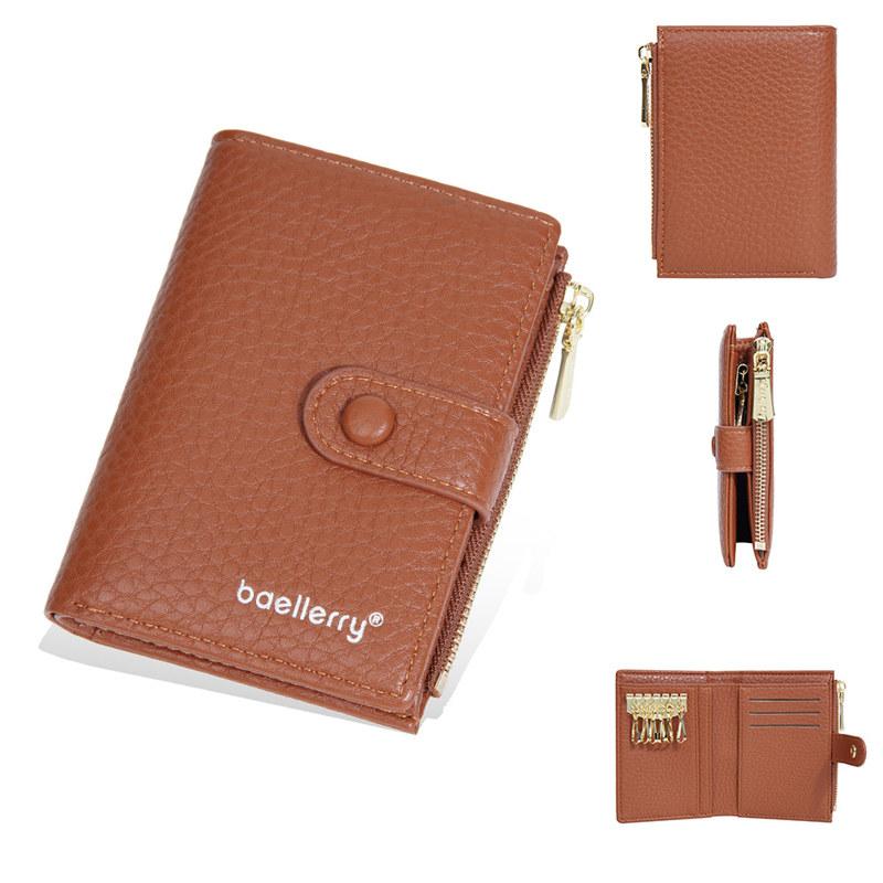 Baellerry Women Short Wallets Fashion Design Key Chain Purse Artificial Leather Coin Purses Card Holder