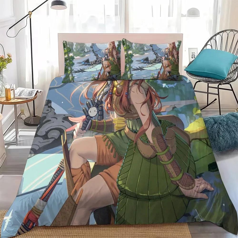 Ensemble de literie exquis H-Horizon F-Forbidden West Housse de couette Taie d'oreiller Simple/Double/Queen Grande taille Cadeau pour Adultes Garçons fille 135x200cm (2pcs)