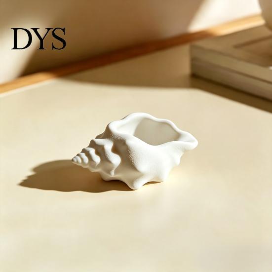 Small Earring Holder for Vanity 3D Printed Conch Shell Storage Dish, Seashell Trinket Tray Jewelry Durable Office Keys, Ocean Style Home Decor